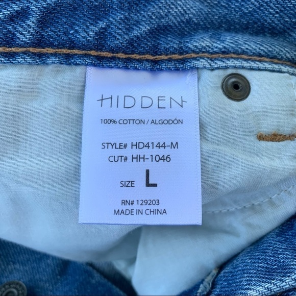 Hidden Kenzie Medium Wash Classic Mid Rise Shorts Distressed - Picture 7 of 8